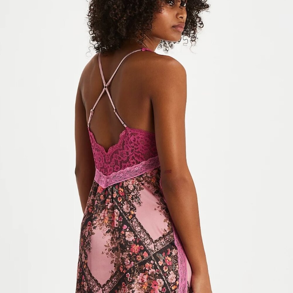 Free People Just Dreamy Maxi Slip Dusty Mauve Combo Medium NWT - Picture 9 of 9